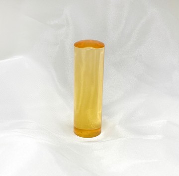 只有一個的招財黃色透明壓克力印章圓形