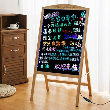 熒光板 寫字板 熒光板廣告牌小黑板擺攤支架式LED夜市店鋪商用彩色發光手寫宣傳「限時特惠」