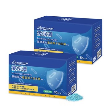 買一送一【遠東生技】 Apogen®愛保清藻精蛋白藍晶孢子益生菌顆粒x2(30包/盒)-二代台美專利 防護再升級