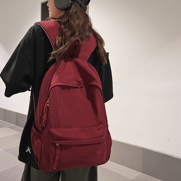 限時特賣中🎈書包女日係ins風簡約校園高中大學生雙肩包初中生旅行背包大容量 日係國中大容量多口袋書包 大學生防水雙肩包