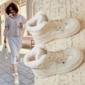 雪地靴女2025年冬新款靴子網紅加絨加厚保暖羽絨東北棉鞋百搭時尚