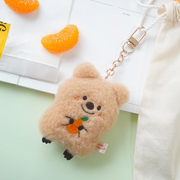 KIKI QUOKKA 濟州島漢拏山橘絨毛鑰匙圈 KIKI棕色  1個  9cm  琪琪·布朗
