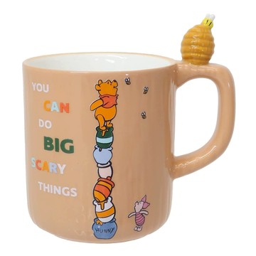 sunart 迪士尼 小熊維尼 杯緣子陶瓷馬克杯 蜂巢 維尼 NR27007