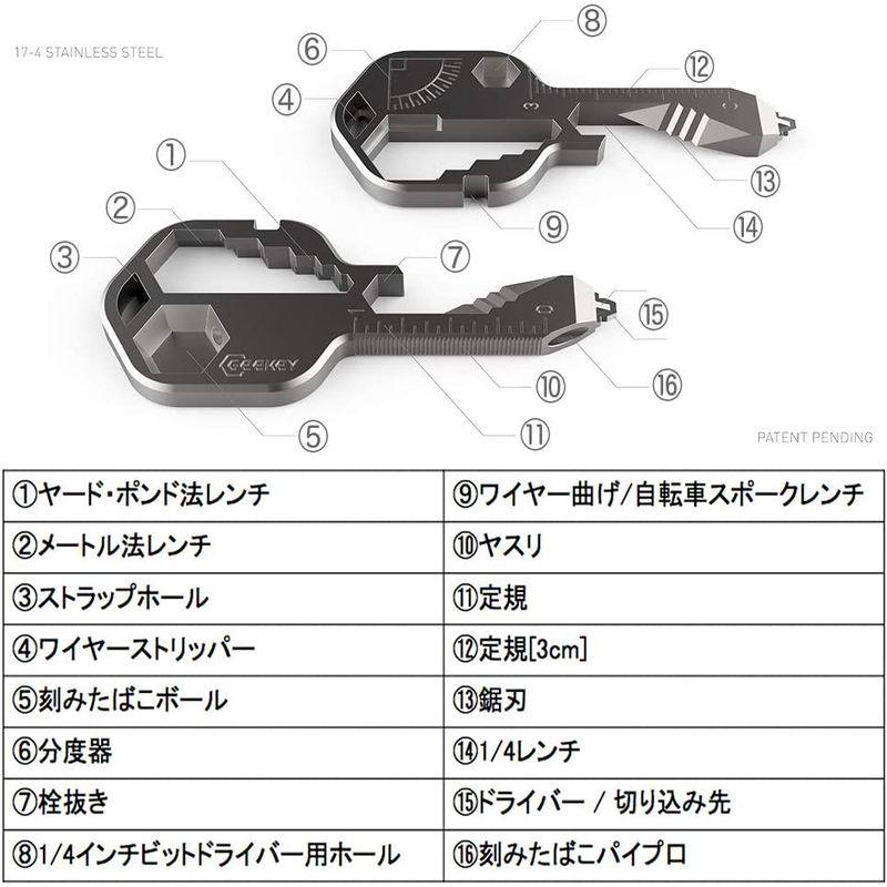 マルチツール Geekey 国内正規品キーサーズに16 以上の機能を搭載した 鍵型マルチツール のパイオニア商品 万能ツール