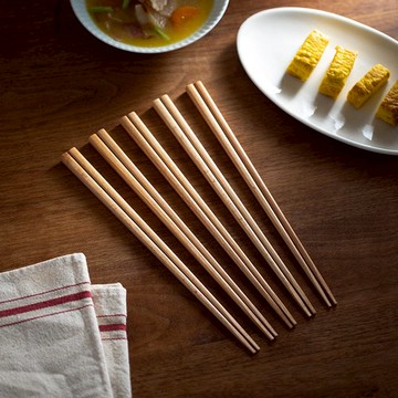 日式天然櫸木方頭止滑筷(5雙/包)x3包組 單一規格
