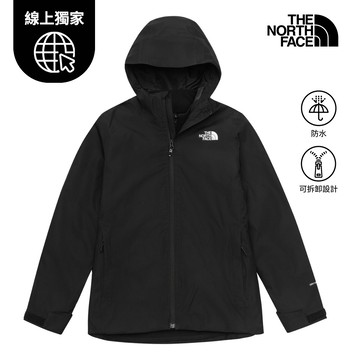 【線上獨家款】女款黑色DRYVENT防水抓絨內裡三合一外套｜8M2WJK3