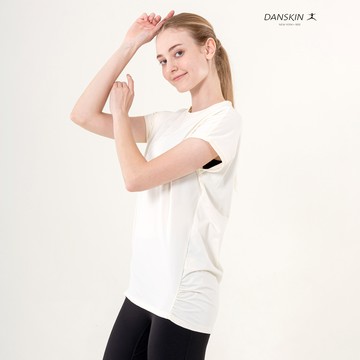 【Danskin】米白色短袖修身上衣X4UTS320