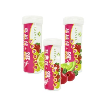Salvia 好氣色蔓越莓加鐵發泡錠(10錠/瓶)*3瓶