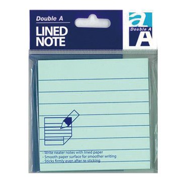 Double A便利貼/DASN17003/橫格/3x3/76x76mm/藍色/100張/本