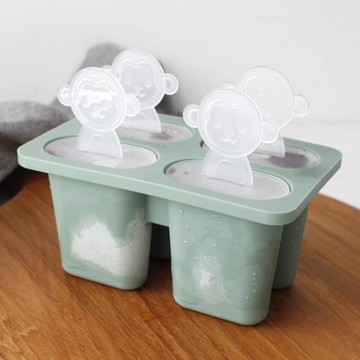 Yegam 馬卡龍色矽膠雪酪模具 4格 深綠色  1個