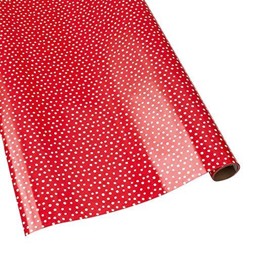 Caspari Small Dots 30 in. x ft. Wrapping Paper in Red Rolls Included