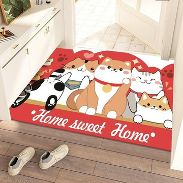 【優選百貨】入戶卡通絲圈地墊車腳墊可裁剪大尺寸可愛門墊家用地毯浴室絲圈墊