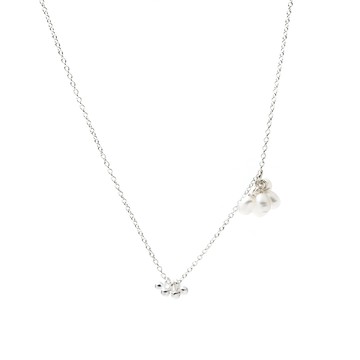 [預購] [純銀] 米珠綻放鎖骨鍊 / Petit Pearl Bloom Necklace