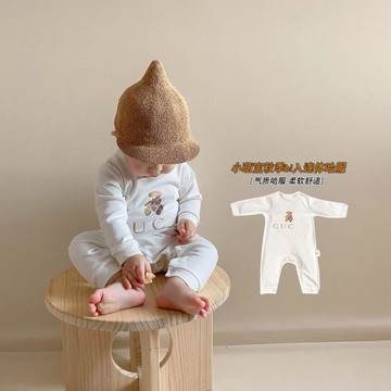 扣肉家嬰兒衣服長袖秋裝連體衣百日滿月男女寶寶洋氣加絨哈衣爬服