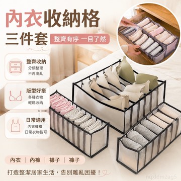家居 內衣收納格三件套內衣褲文胸收納盒抽屜網紗牛仔褲收納 便捷 內衣褲收納 衣櫃收納抽屜 襪子收納抽屜 收納內衣 雜物盒