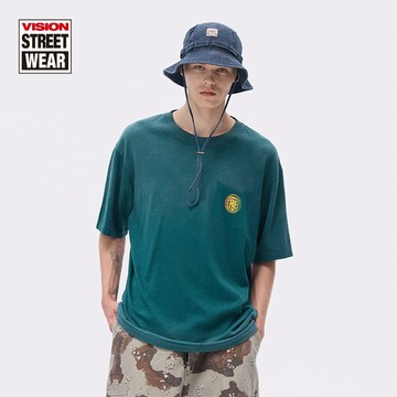 VISION STREET WEAR 美式復古經典魚眼LOGO漸變水洗短袖T卹上衣 V262NC5037