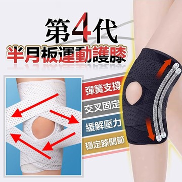 【隔日到貨免運費！升級四支彈簧支撐 髕骨護墊】四代半月板護膝 日本半月板護膝 輕薄護膝 運動護膝 關節膝蓋保護 日本透氣