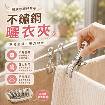 隔日到貨 不鏽鋼曬衣夾 夾子 小夾子 曬衣夾 棉被夾 開口夾 衣物晾曬被夾 曬被夾子 魚尾夾 扁夾 襪夾