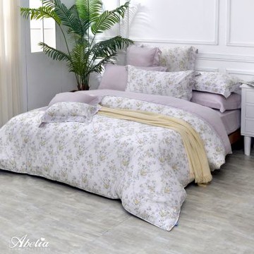 【Great Living格蕾寢飾】英國Abelia 梔子花漾 雙人600織天絲木漿纖維四件式兩用被床包組