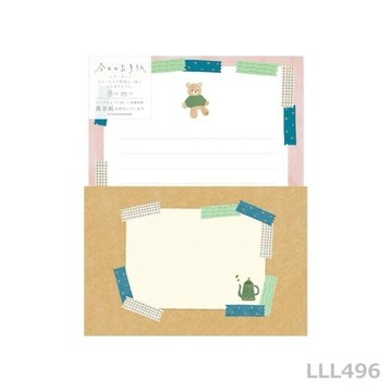 🌙【YXJ】文青信件組 泰迪熊｜🇯🇵日本空運｜古川紙工｜信紙 美濃和紙 信紙信封 文青 夜影小居