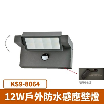 LED 12W 戶外防水感應壁燈 F27-KS9-8064