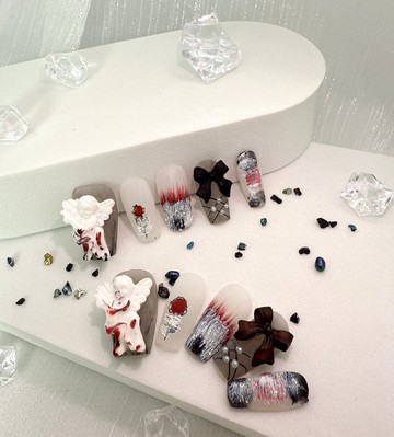 【TING】暗夜玫痕 - 立體天使雕塑穿戴甲 S碼