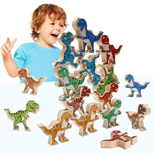 Dinosaur Games for Kids 35 Wooden Stacking Toddler Toys for