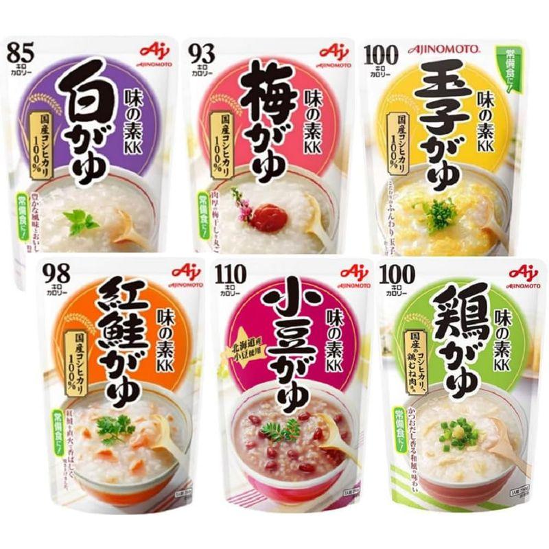 味の素 おかゆ 白がゆ250g 玉子がゆ250g 梅がゆ250g 紅鮭がゆ250g 小豆がゆ250g 鶏がゆ250g 6種アソート 各3個セ