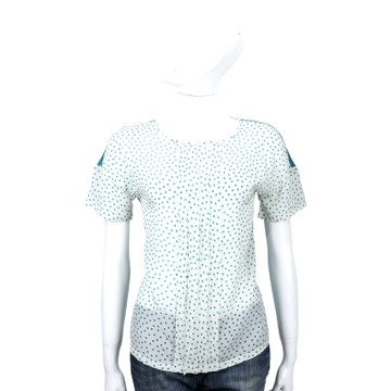 Max Mara-WEEKEND 綠色點點雪紡拼接短袖上衣