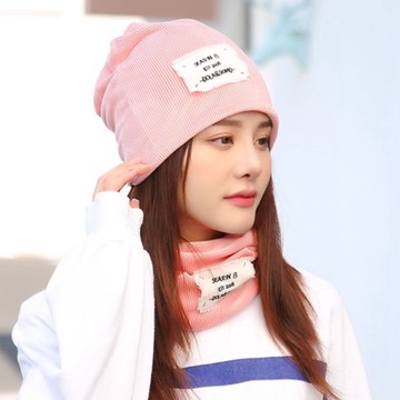 秋冬女ins弹力双層帽子包頭巾針織扭扭帽時尚月子帽多功能堆堆帽73749