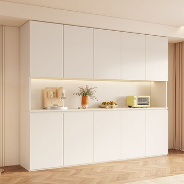 免運 可開票 日式 餐邊櫃高櫃靠墻一體客廳餐廳儲物櫃現代簡約廚房櫥櫃酒櫃茶水櫃子 快速出貨