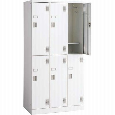 ◇アッセスチールロッカーＳシリンダー錠６人用２段Ｗ ＡＳ−ＵＬＫＳ６−Ｓ　 送料・組立・設置が無料 豊國工業株式会社 42330011 4233-00