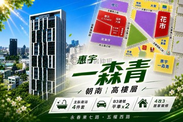 惠宇一森青｜獨家｜單元三高綠覆｜大三房雙平車｜台中市南屯區益昌六街
