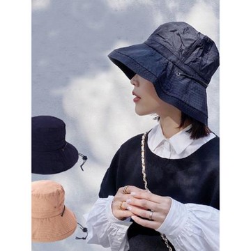 日本本土帶防風繩cogit UV 99%大沿遮陽帽日系遮臉防曬帽漁夫帽女