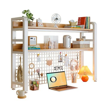 桌面置物架洞洞板鐵藝宿舍學習書桌辦公室電腦桌上多層收納 書架 子[DD280108]