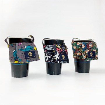 無塑生活 環保飲料提袋 隨身鑰匙圈手搖杯套-seek 字紙祭 萬丁粄