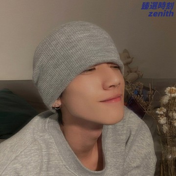 【復古文藝】針織帽 毛線帽 冷帽 護耳帽 保暖帽 秋冬帽子 氣質灰色 百搭通勤 男女通用 加厚保暖