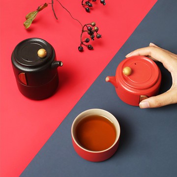 【節日禮物】陸寶 凝月隨手泡 一壺一杯+便攜包 旅行茶具