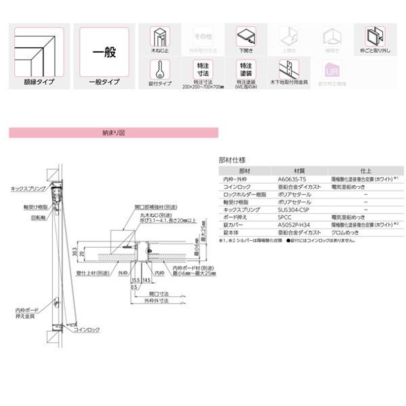 ダイケン 下開き 壁点検口 WE20JWK ホワイト・鍵付 1台 通販 LINEポイント最大0.5%GET LINEショッピング