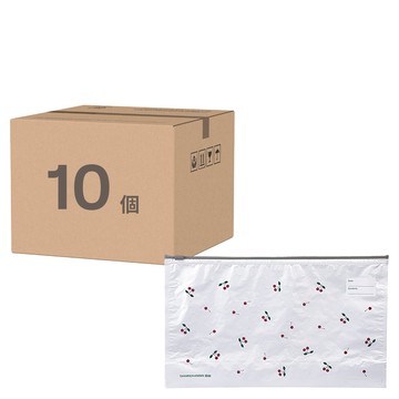 SHIMOYAMA 印花風可重複使用鋁鈦箔保鮮密封袋  L(36.5 x 9 x 21.5cm)  10個  白色