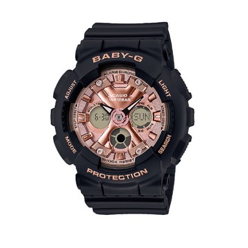 CASIO卡西歐BABY-G BA-130-1A4金屬質感配色兼具多元機能與時尚外觀43.3mm