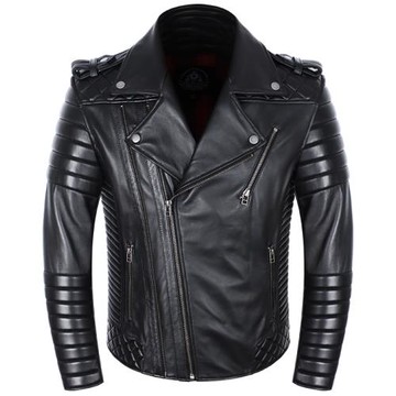 新款頭層綿羊皮真皮皮衣男士修身搖滾皮夾克機車斜拉鏈短款外套潮