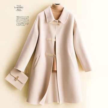 羊毛大衣毛呢外套-雙面羊絨長版寬鬆女外套4色74bi14【獨家進口】【米蘭精品】