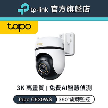TP-Link 3K 500萬高畫質 WiFi AI智慧偵測 IP66戶外 360°網路攝影機 監視器IP CAM (Tapo C530WS)