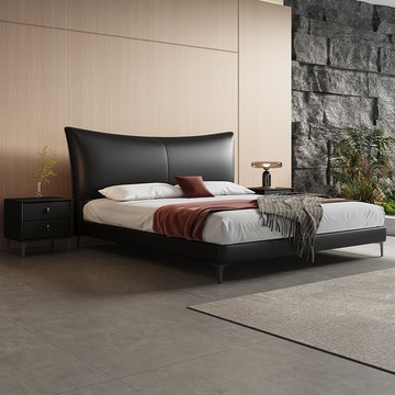 香奈意式極簡網紅真皮小戶型新款雙人主臥大床高端軟包可儲物床