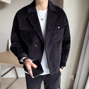 MENTALIST刺繡燈芯絨外套 / 工裝口袋 / 復古翻領西裝造型 / 2色 / M到4XL【QTJJK861】