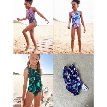 Amber 出口英單NE*T 女童背心連體游泳衣女中大童女專業競技款