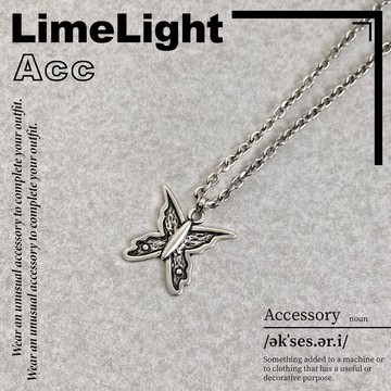 ☆LimeLight☆ 做舊 蝴蝶 仿舊 雕刻 不規則 百搭 飾品 鈦鋼 項鍊