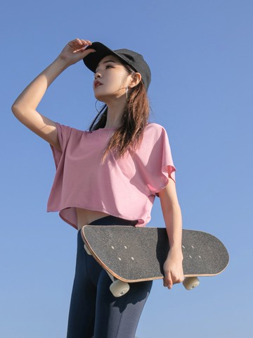 台灣製彈力透氣網布短版上衣