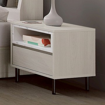 文創集 庫伯雙色1.5尺單抽床頭櫃-45x40x47.5m免組